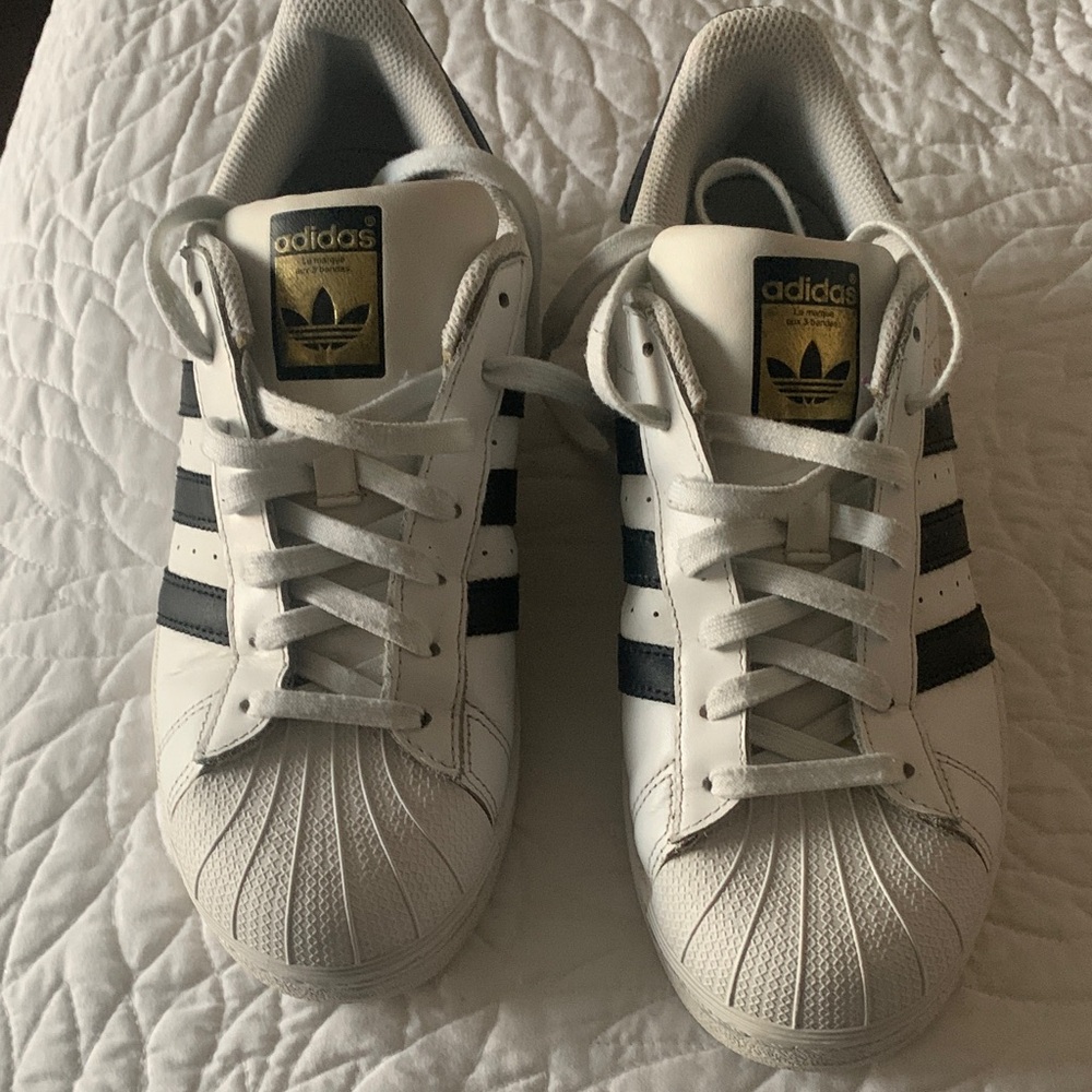 Adidas Classic White and Black Shoes